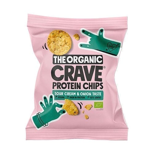 Veganske protein chips m. Sour cream and onion Økologisk - 30 gram