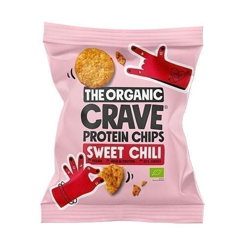 Veganske protein chips m. Sweet chili Økologisk - 30 gram