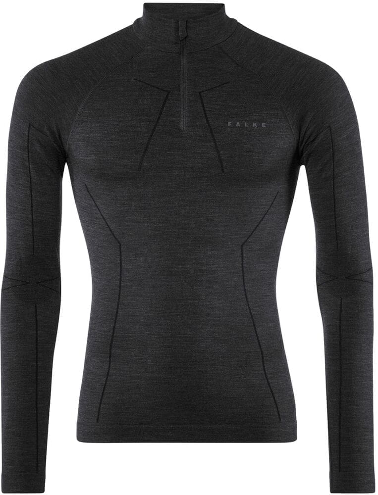 Falke Wt Zip Shirt Regular Baselayer Herrer Spar2540 Sort M