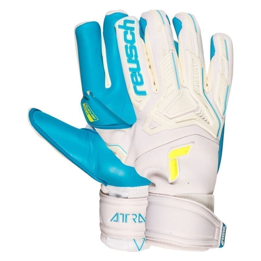 Reusch Målmandshandske Attrakt FreeGel Windproof - Hvid/Blå, størrelse ['8']