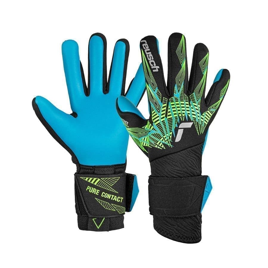 Reusch Målmandshandske Pure Contact Aqua - Sort/Lime grøn/Blå