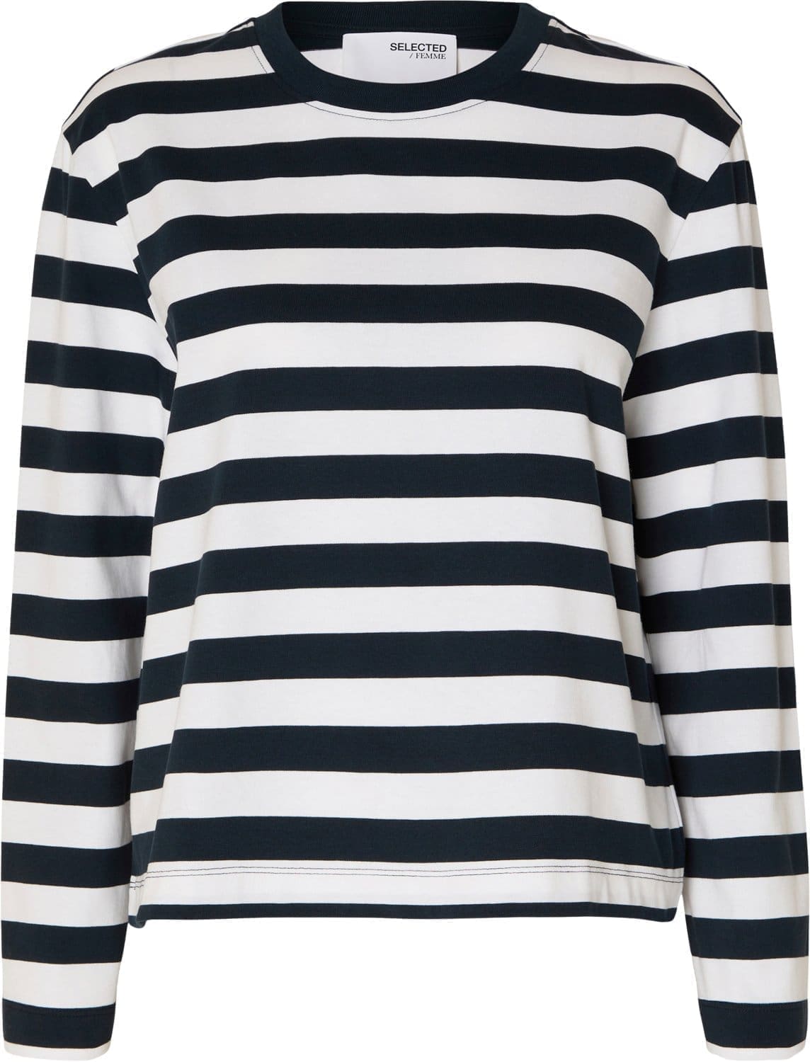 Slfessential LS Striped Boxy TEE NO