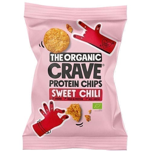 Veganske protein chips m. Sweet chili Økologisk - 75 gram - The Organic Crave