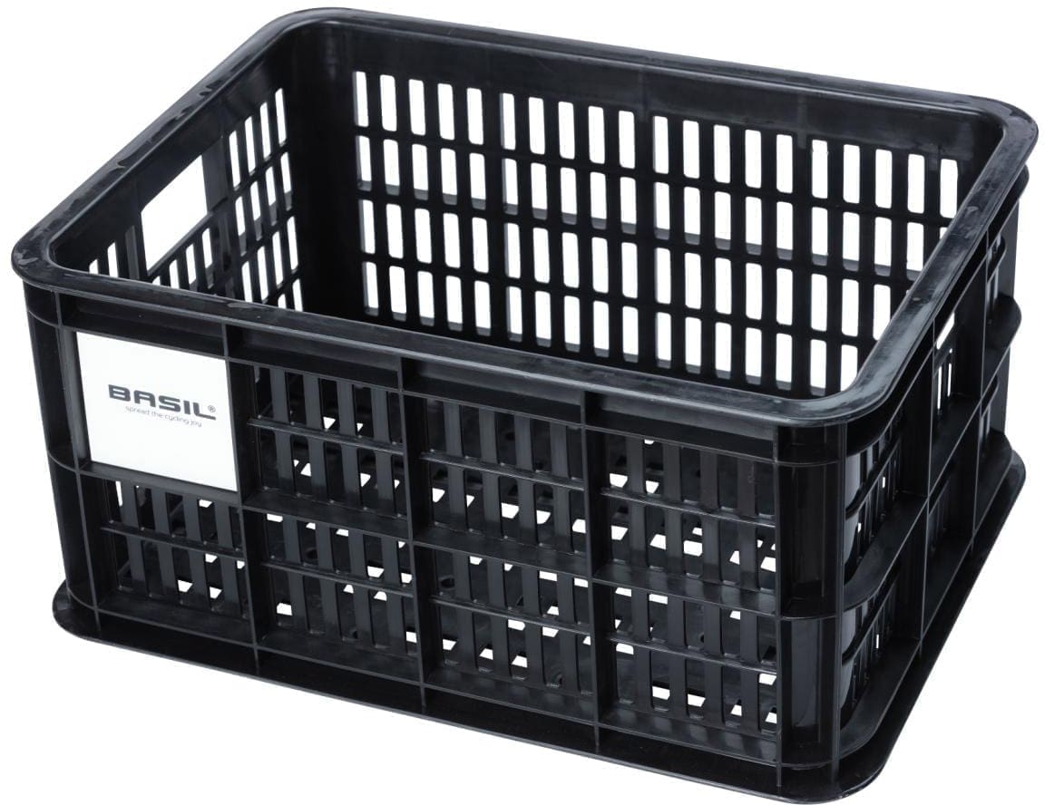 Basil Crate i Genanvendt Plast 17.5Lx30x20cm (MIK-AVS-Racktime adapter kompatibel) - Sort