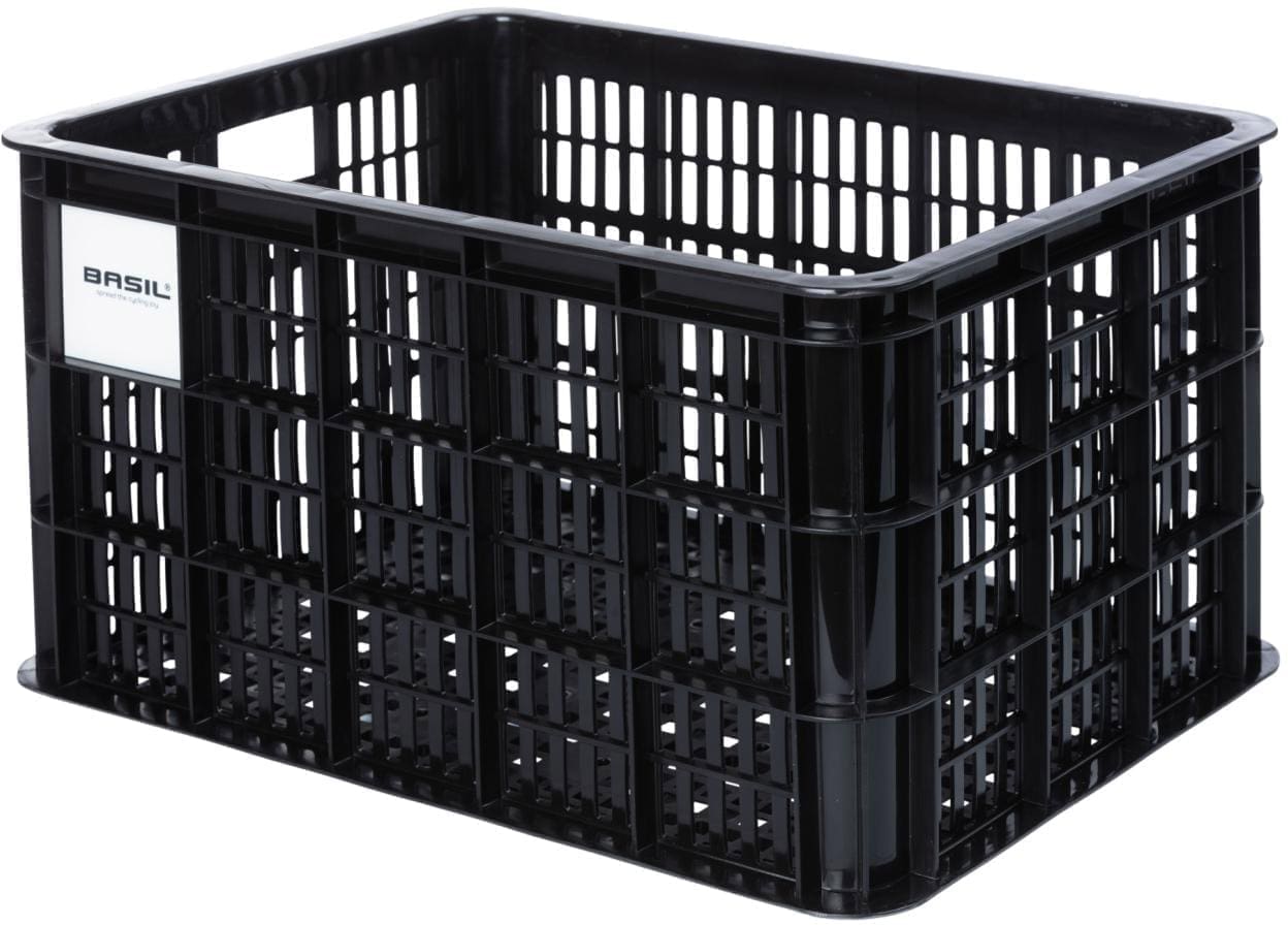 Basil Crate i Genanvendt PlastL.5x39.5x26.5cm (MIK-AVS-Racktime adapter kompatibel) - Sort