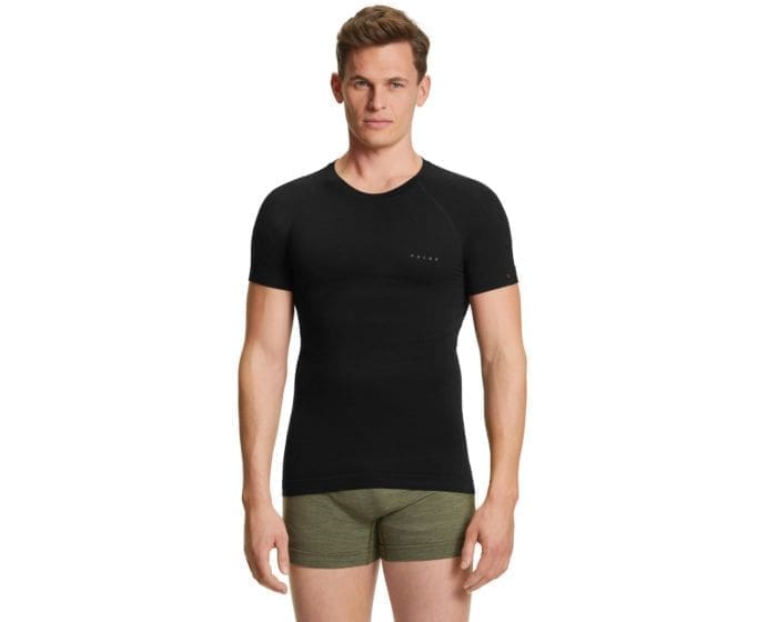 Falke RU Short Sleeve Tee Warm Sort - Løbe T-shirts - Løbetrøjer