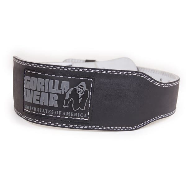 Gorilla Wear 4 Inch Padded Leather Belt, , Black / grey