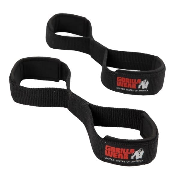 Gorilla Wear Figure 8 Lifting Straps, S/M, Black