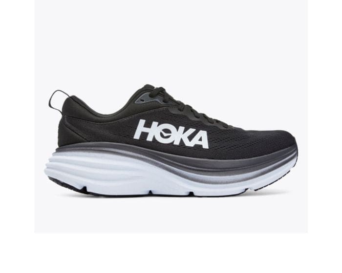 Hoka Bondi 8 Wide Str:⅓ (Dame) Sort - Stødabsorberende Neutral Løbesko - God til daglig træning | Fri fragt