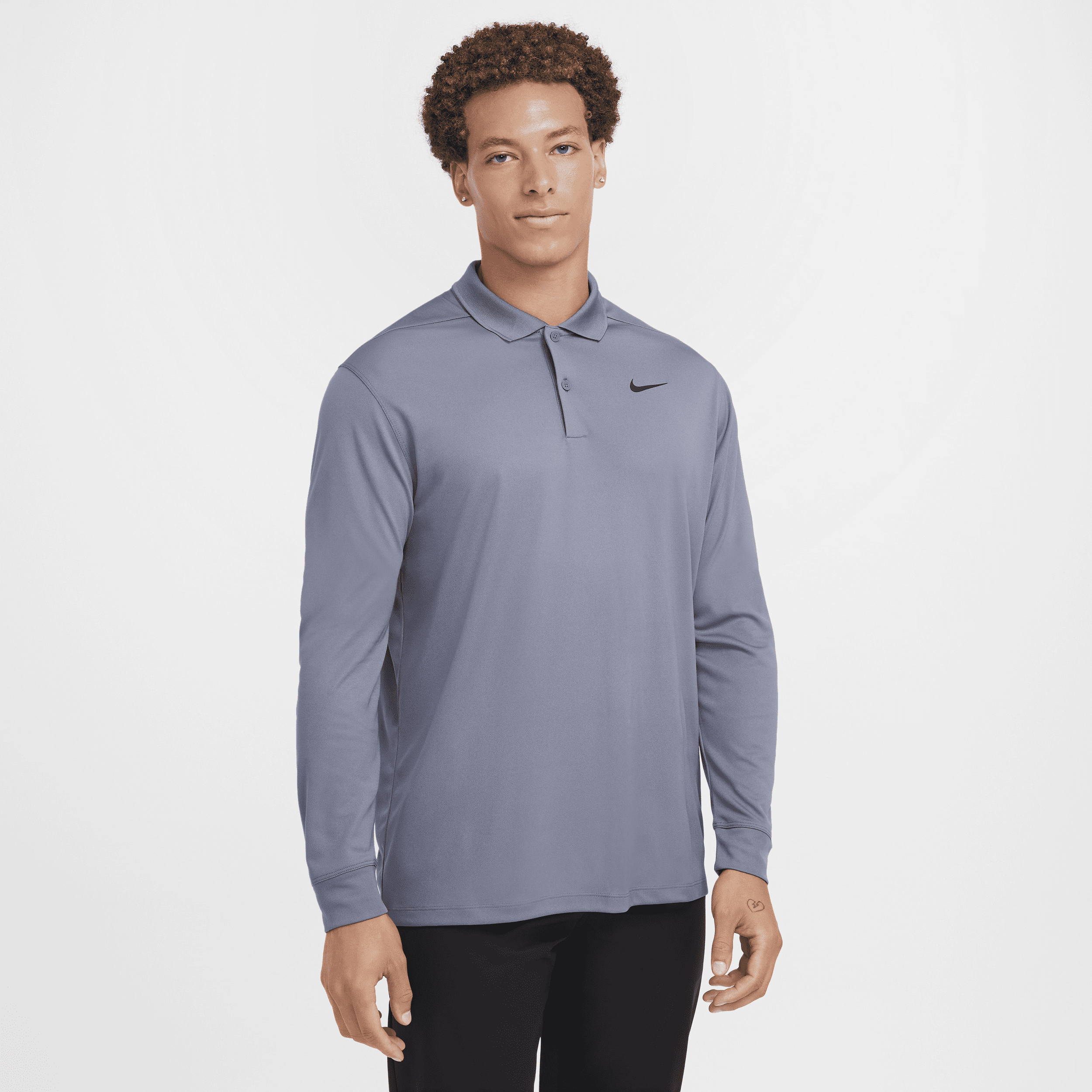 Nike Dri-FIT Victory-golfpolo med lange ærmer til mænd - grå