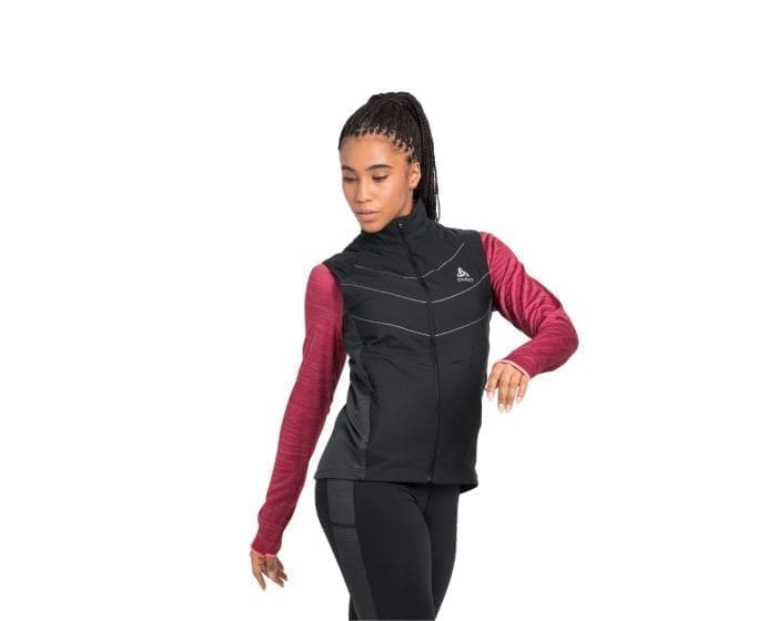 Odlo Vest Run Easy S-thermic Sort - Veste med Reflekser og Lommer