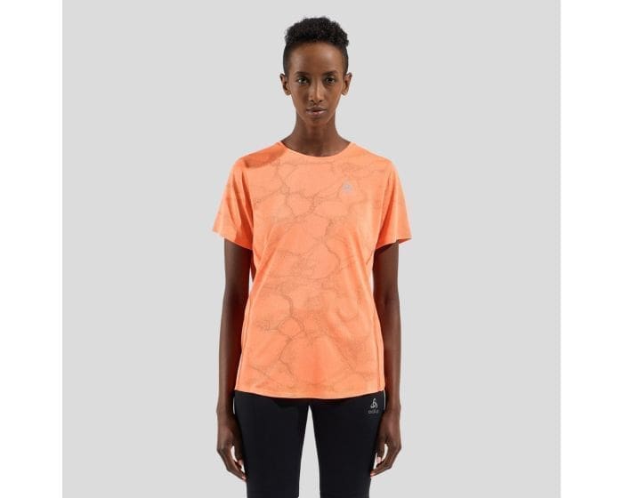 Odlo Zeroweight Engineered Chill-tec T-shirt Crew Neck Orange - Løbe T-shirts - Løbetrøjer med reflekser