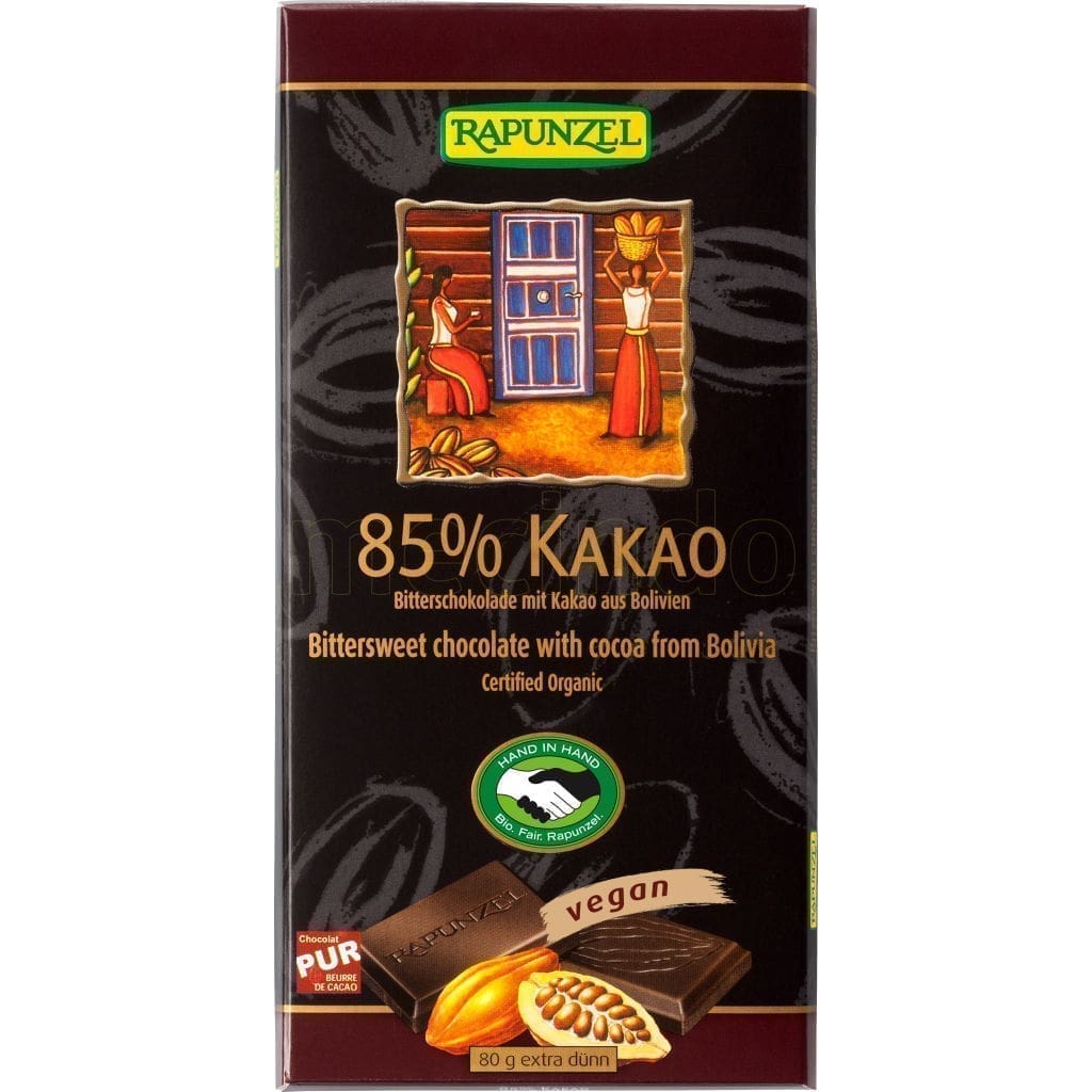 Rapunzel Chokolade 85% kakao Ø - 80 g