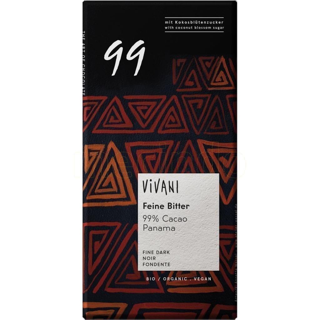 Vivani 99% mørk chokolade - 80 g