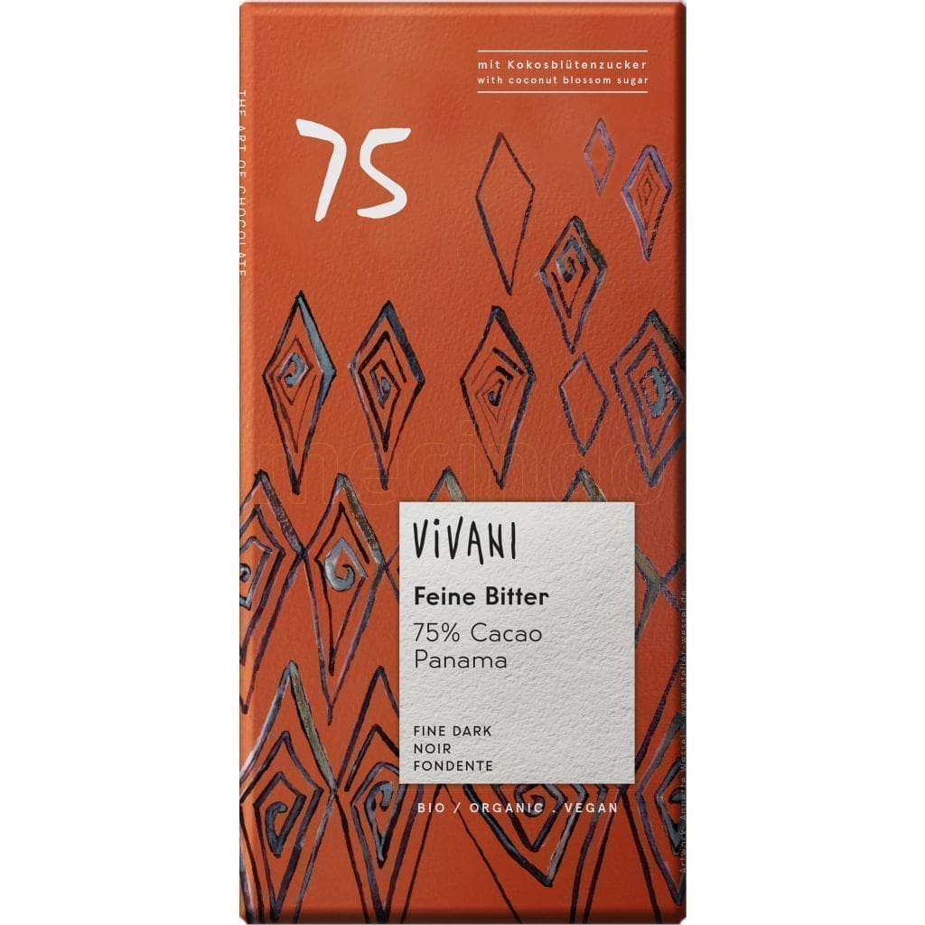 Vivani Panama Chokolade Mørk 75% Ø - 80 g