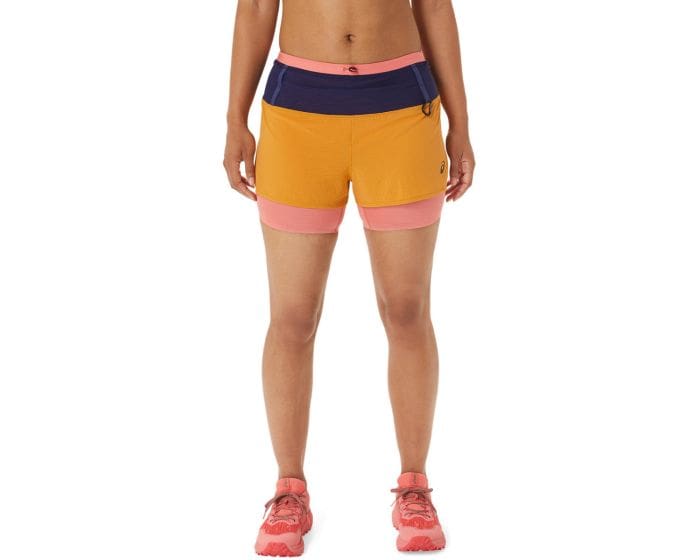 Asics Fujitrail 2-i-1 Shorts Dame -L, Let & Reflekterende, Perfekt til Løb