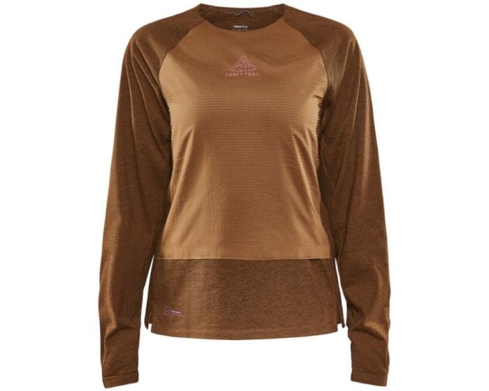 Craft ADV Trail Wool Wind LS Tee Brun - TrøjerDame