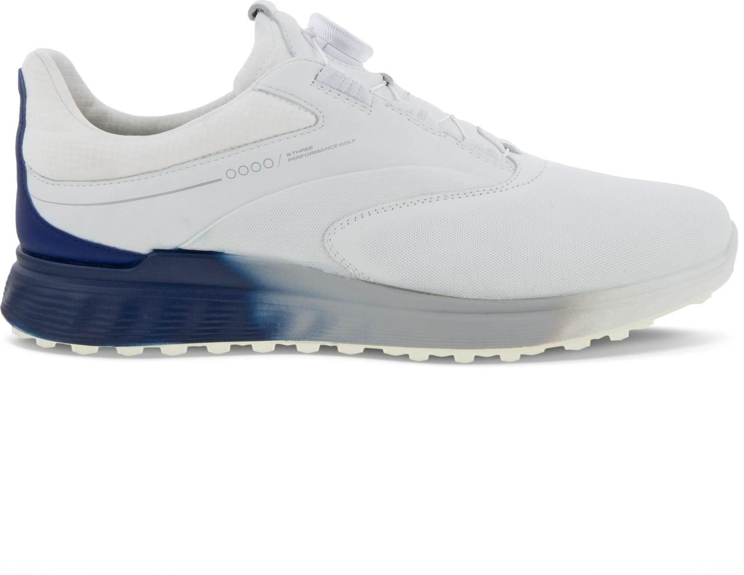 Ecco S-Three (2023) BOA Vandtætte Herre Golfsko Uden Spikes - White/Blue Depths/Bright White -42 Normal