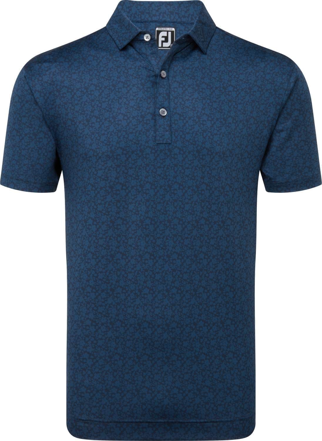 Footjoy Painted Floral Lisle Herre Poloshirt - Navy -XX