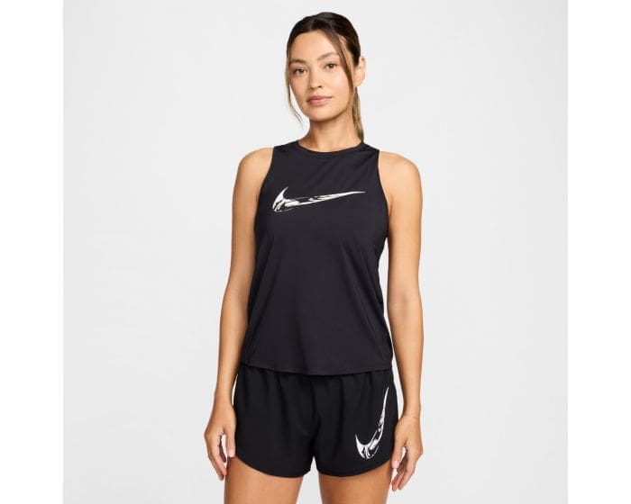 Nike Dri-FIT One Swoosh Tanktop til Dame -M, Sort, Åndbar & Komfortabel Løbstrøje