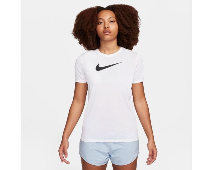 Nike Dri-FIT T-shirtDame - Regular Heathered, Hvid, Komfortabel og Svedtransporterende