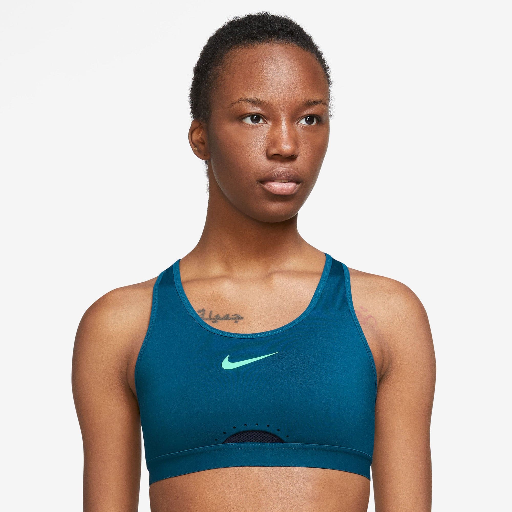 Nike Drifit Swoosh Highsupport Sports Bh Dame M/ab Blå