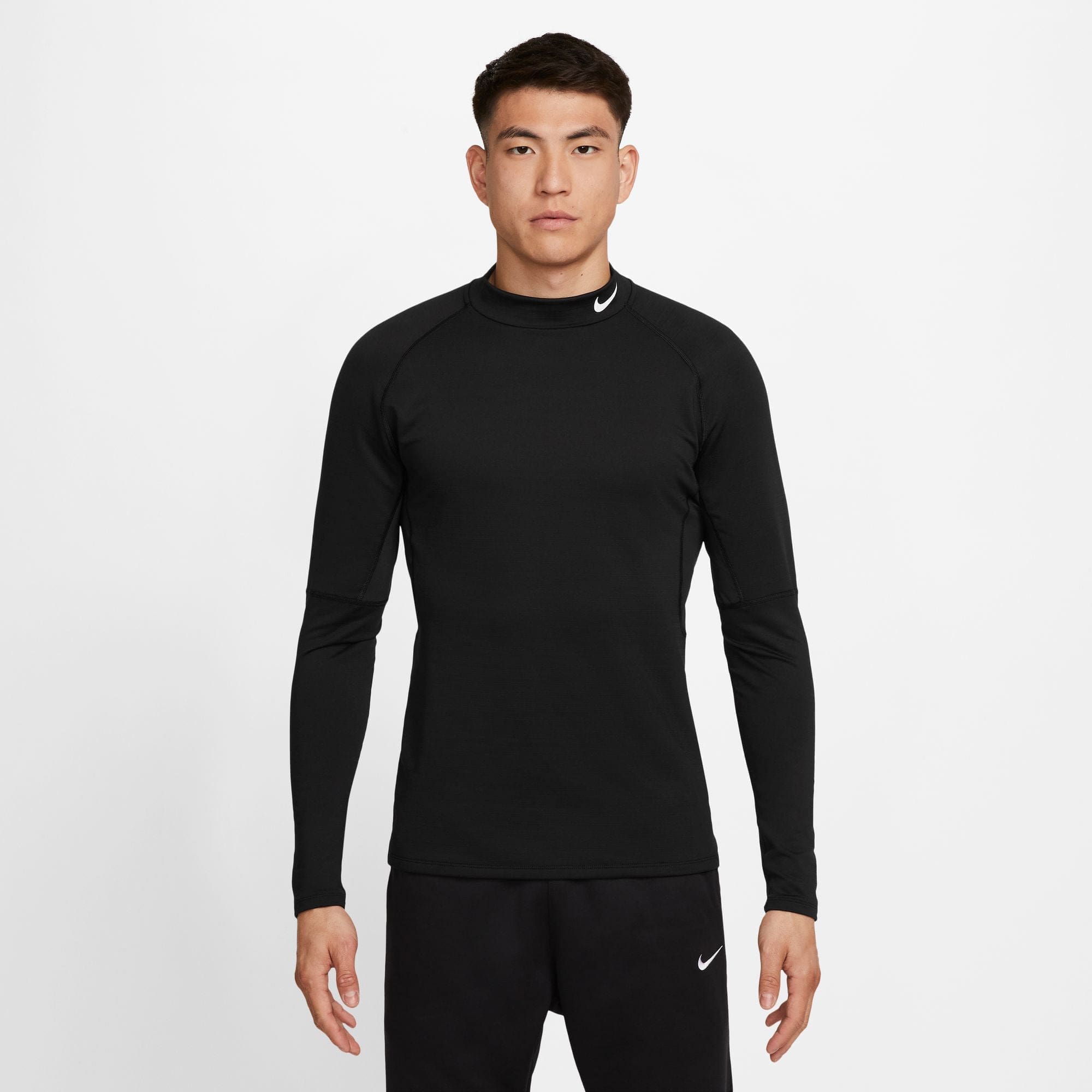 Nike Pro Drifit Warm Fitness Mock Trøje Herre Sort