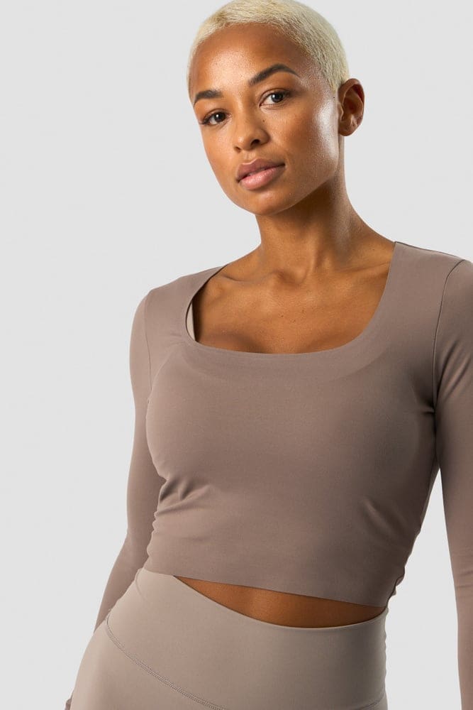 Nimble Soft Cropped LS Dusty Brown