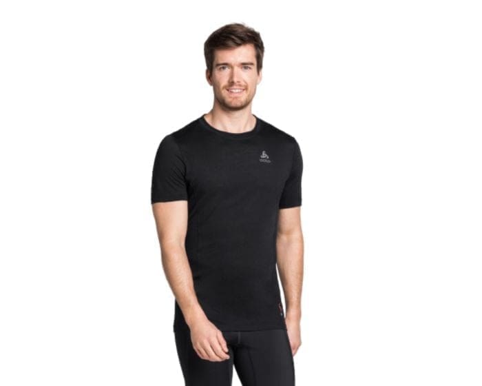 Odlo Fitted Crew Neck T-shirt - Ultra Let Merino Uld, Sort til Løb