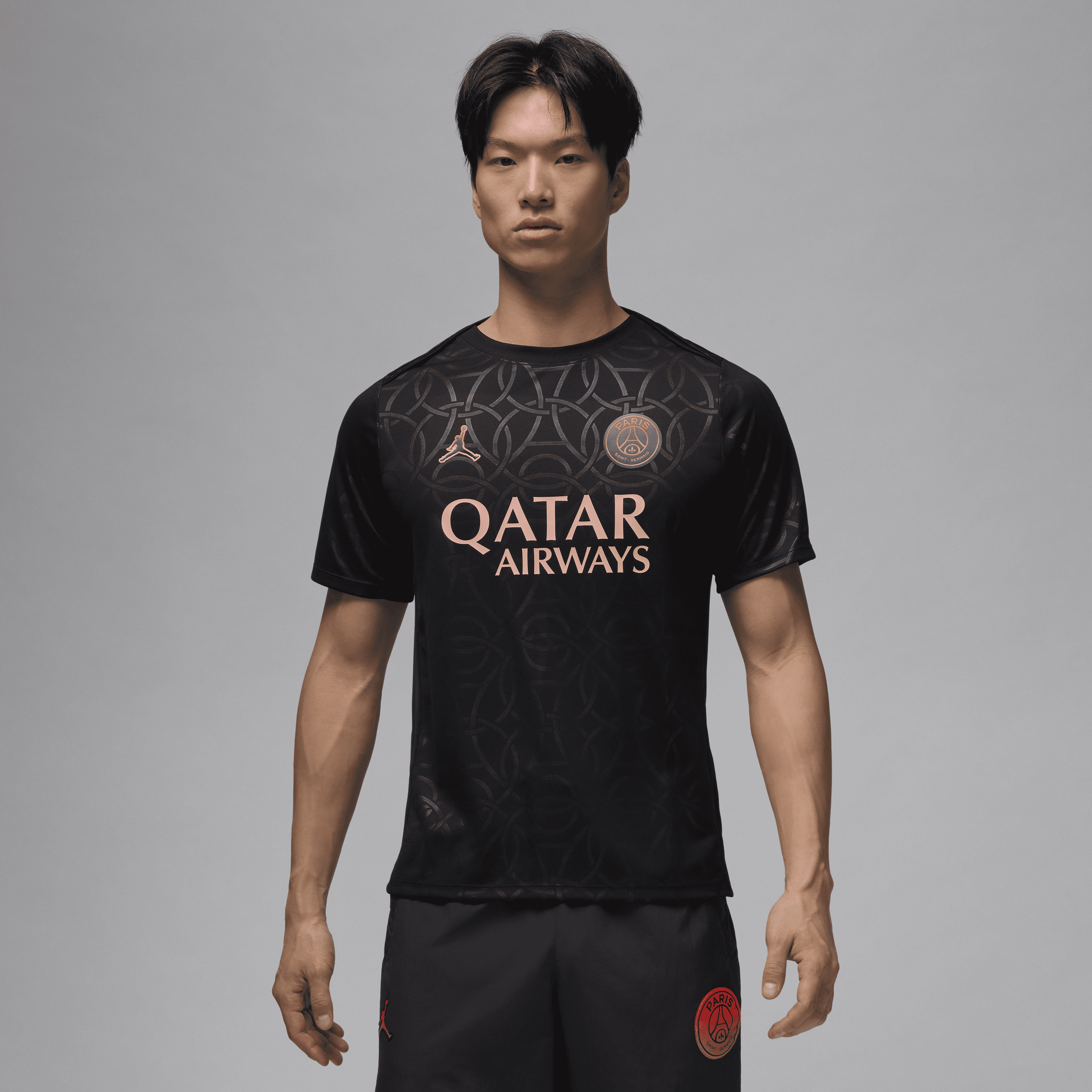 Paris Saint-Germain Academy Pro Third Jordan Dri-FIT-opvarmningstrøje til fodbold til mænd - sort