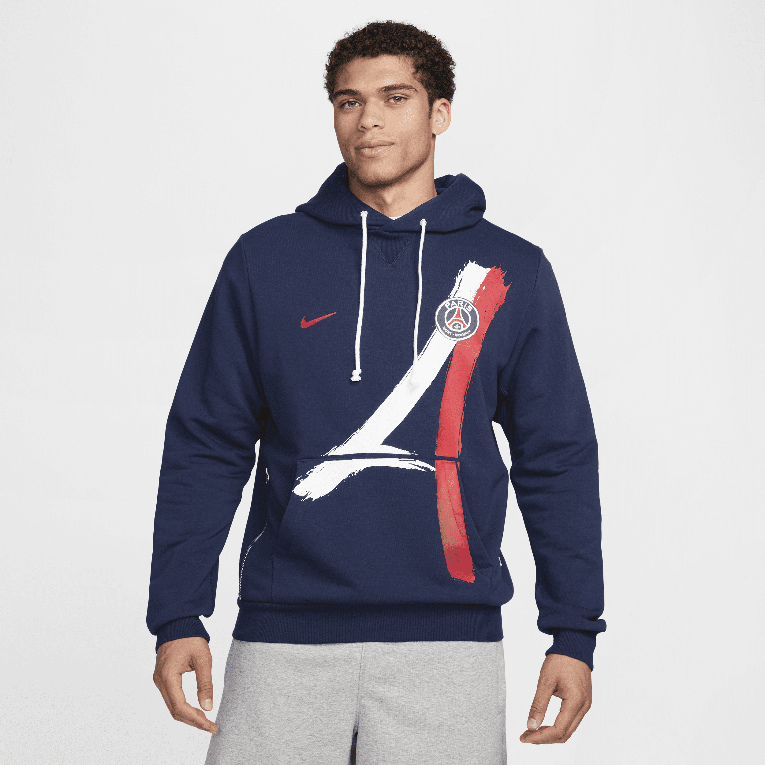 Paris Saint-Germain Standard Issue Nike Dri-FIT-pullover-fodboldhættetrøje til mænd - blå