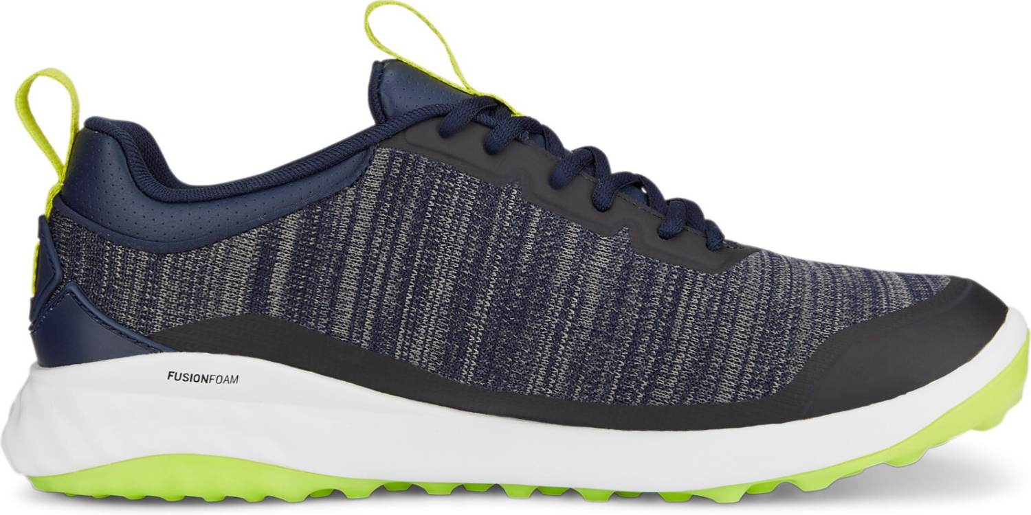 Puma Fusion Pro Vandtætte Herre Golfsko Uden Spikes - Puma Navy/Puma Silver/Lime ash -40 1/2 Normal