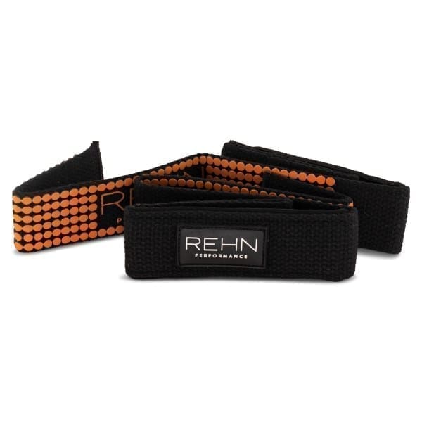 REHN Performance Lifting Straps med Gummi, One Size, Black/Orange